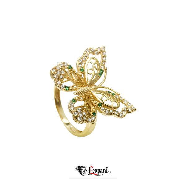 Женское золотое кольцо с бабочкой 18 карат 4119-GR