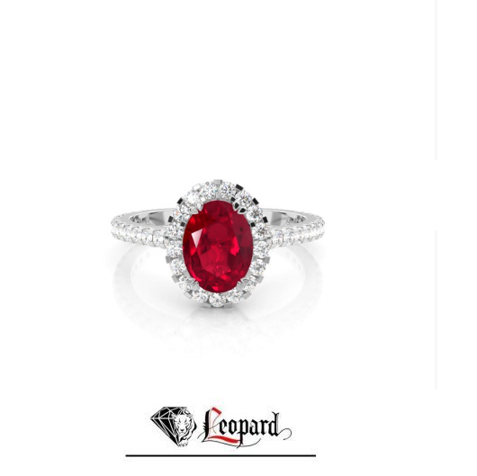 Oval Halo Ruby Engagement Ring