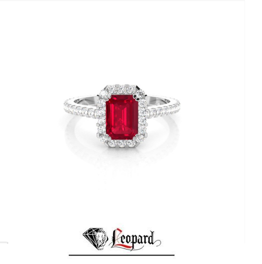 Emerald Halo Ruby Engagement Ring