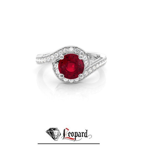 Round Ruby Engagement Ring